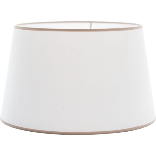 Abażur biały klasyczny z beżową lamówką