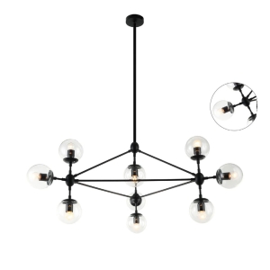 Nowoczesna lampa wisząca VERSUS Black / Transparent