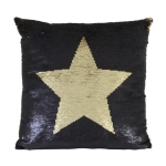 Poduszka Dekoracyjna SEQUINS STAR Black & Gold 45cm x 45cm