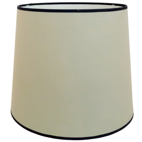 Abażur cylinder beżowy z czarną lamówką